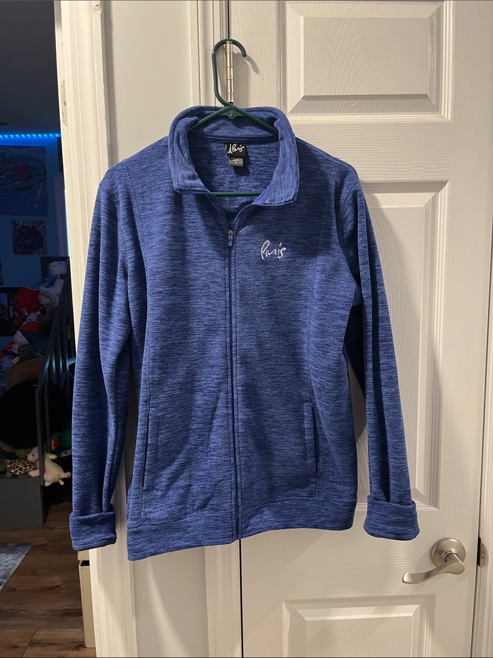 Paris Heathered Blue Full-Zip Jacket